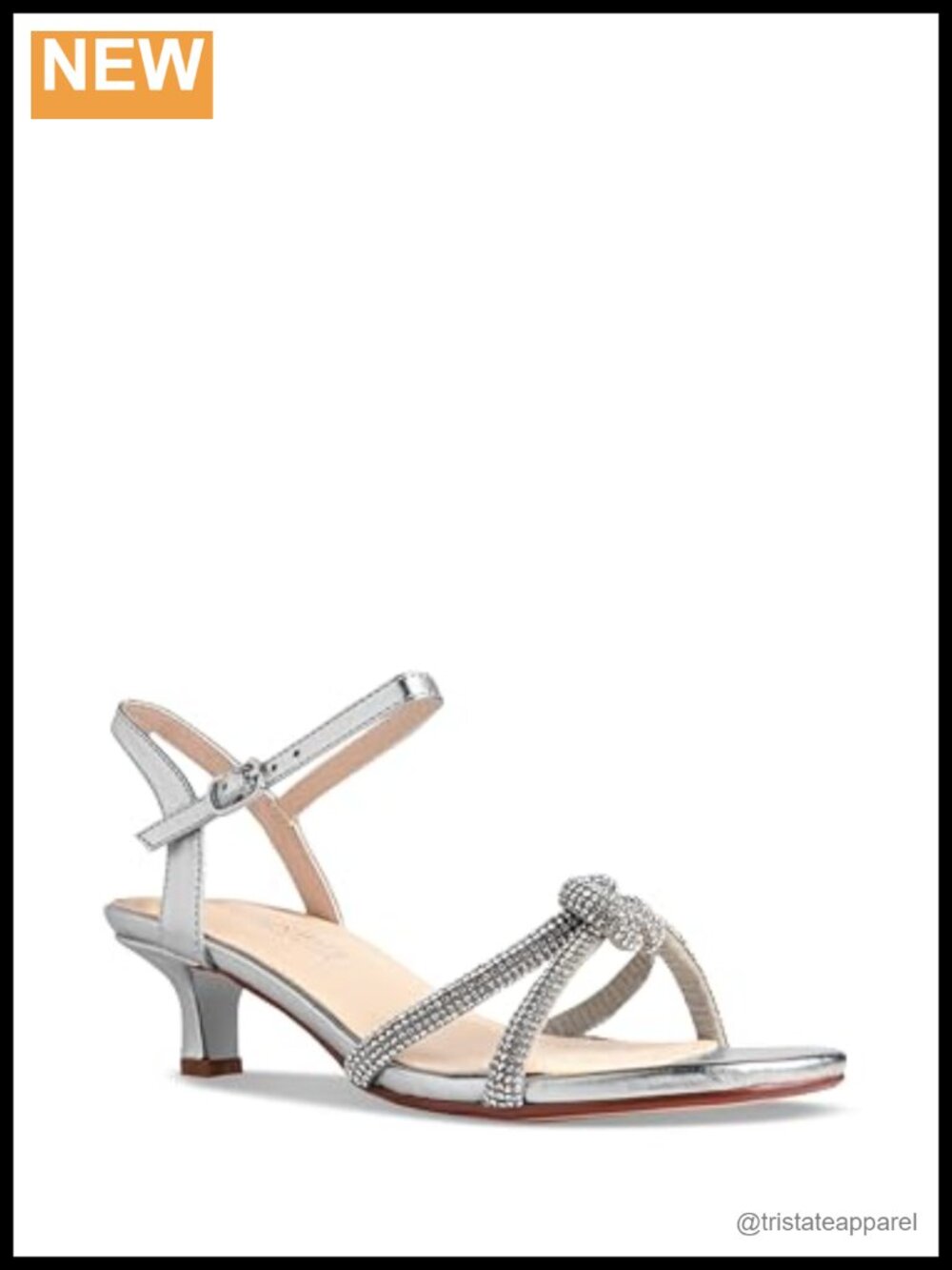 Kitten Heel Rhinestone Evening Sandals Peep Toe Buckle